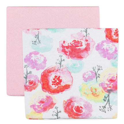 HonestBaby Baby Organic Cotton Changing Pad Covers (Set of Two) Winter Accessory, Rose Blossom/Pink, One Size