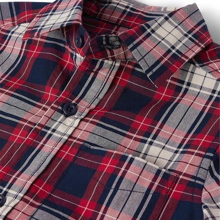 Chemise boutonnée à manches courtes en popeline pour garçons The Children's Place, rubis, moyenne