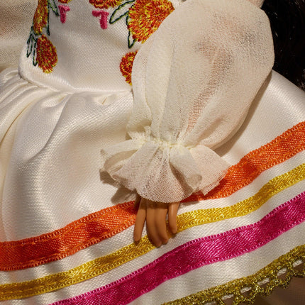 Barbie Signature Doll, Día De Muertos 2025 Collectible in Ruffled Cream Gown Trimmed with Marigolds and Ribbon, Flower Crown and Calavera Face Paint, JBJ05
