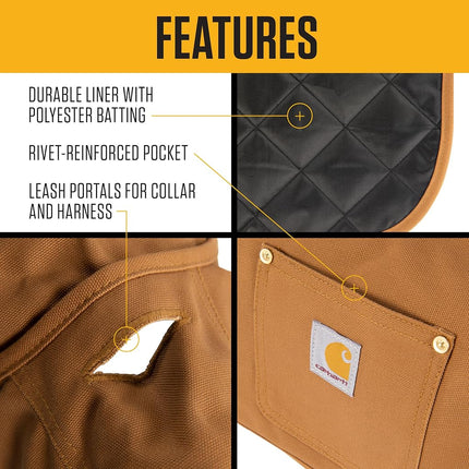 Carhartt Firm Duck Dog Chore Coat, Insulated Weather Resistant Jacket for Cold and Windy Conditions, Carhartt Brown, Medium
