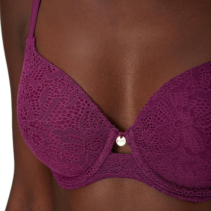 Maidenform Women's Custom Lift, One Fab Fit Underwire, Convertible Straps, Full Coverage Bra, Autumn Orchid Lace, 36D