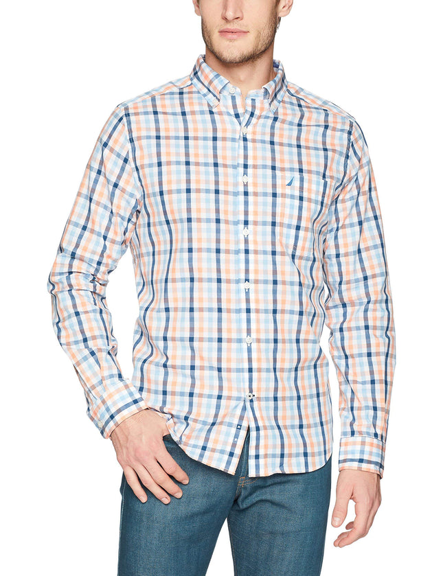 Nautica Men's Wrinkle Resistant Long Sleeve Button
