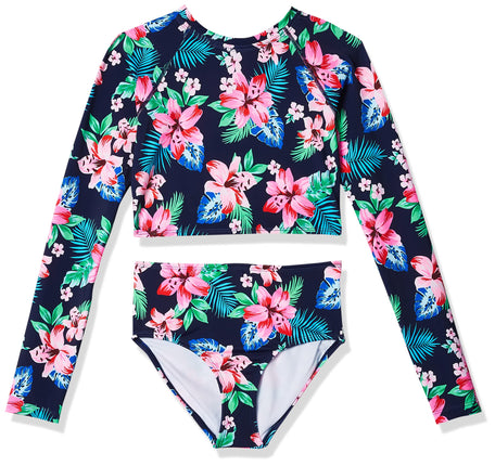 Kanu Surf Girls' Long Sleeve Rashguard UPF 50+ Two