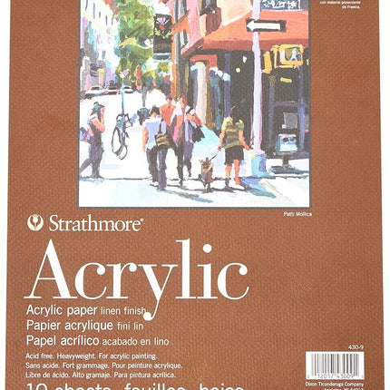 Strathmore Acrylic Paper Pad 9 x 12-inch, 10 Sheets, 9x12