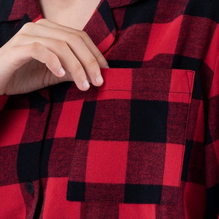 Fruit of the Loom womens Flannel Sleep Shirt, Buffalo Check, 3X