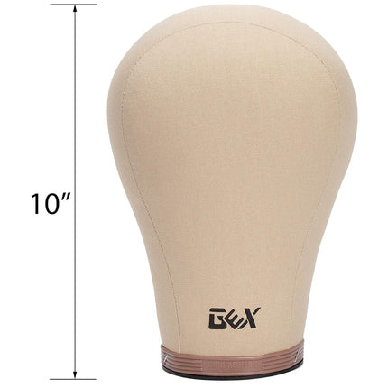 gexworldwide Tête de mannequin en liège et toile GEX 20-24" pour perruques, coiffure, avec trou de fixation 22"