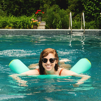 Big Joe Noodle 2 Pack No Inflation Needed Pool Floats, Aqua/Green Double Sided Mesh, Quick Draining Fabric, Jumbo 4 feet