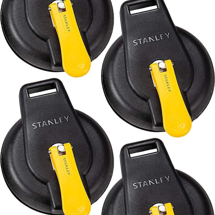 STANLEY S4004 Black/Yellow Vacuum Suction Cup - Heavy-Duty (200 lb Weight Support Limit), 4 Pack