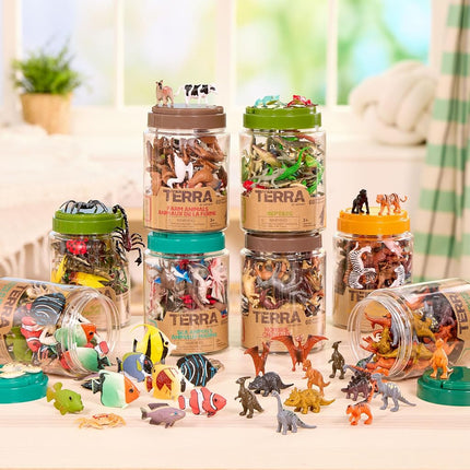 Terra by Battat Sea Animal Toys in Tube, 60 Ocean Animal Figures, Animals