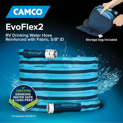Camco 22577: Evoflex2-25' Drinking Water Hose, Fabric Reinforced
