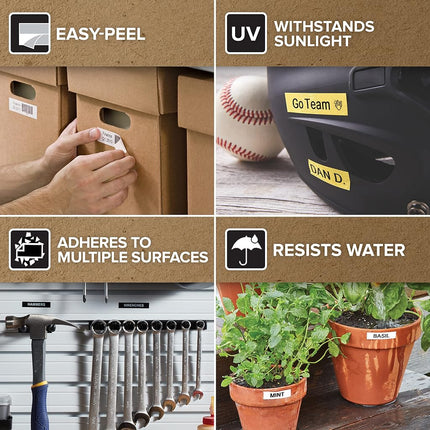 DYMO Authentic D1 Durable Labels | Black Print on White Tape | 12 mm x 5.5 m | High-Performance Label Tape for LabelManager Label Makers