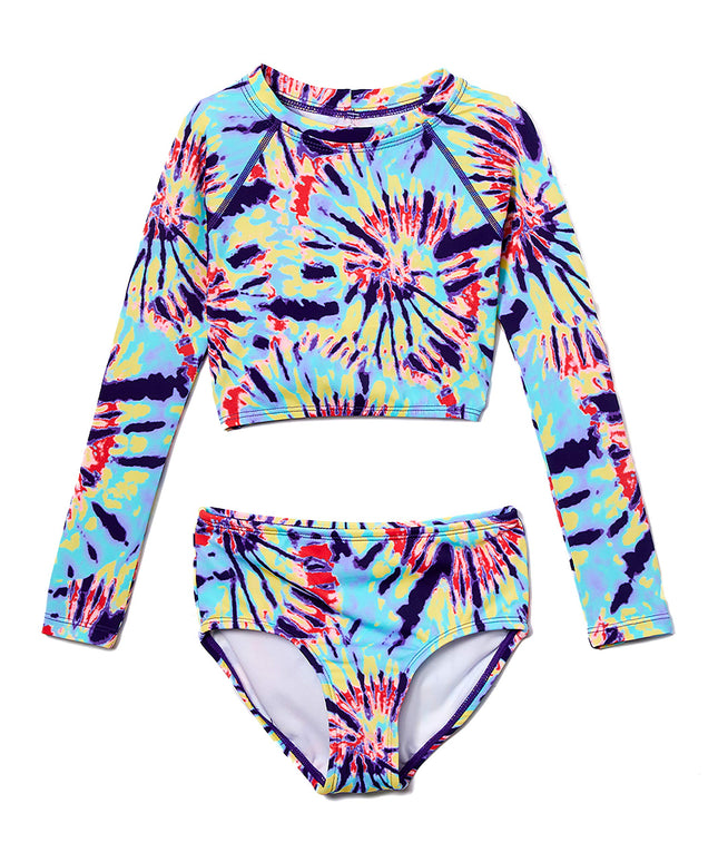 Kanu Surf Girls' Long Sleeve Rashguard UPF 50+ Two