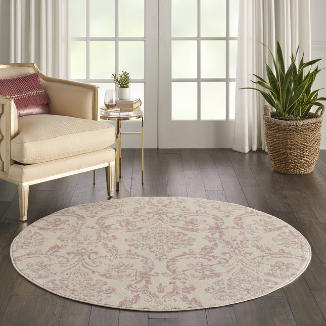Nourison JUB09 Jubilant Vintage Damask Ivory/Pink 