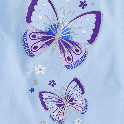 The Children's Place Baby Girls' and Toddler Short Sleeve Everyday Casual Knit Shirt, Cool Cobalt Flutter 3-Pack, 3T