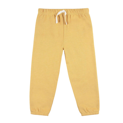 Gerber Baby Girls' Toddler 2-piece Fleece Sweatshirt and Jogger Set, Yellow Solid, 5T
