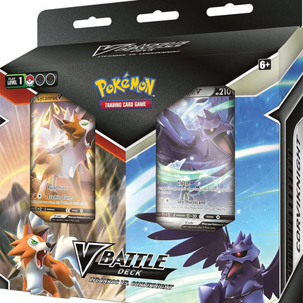 Pokémon TCG: V Battle Deck Bundle - Lycanroc vs. Corviknight (2 x 60 Card Ready to Play Decks & extra cards)