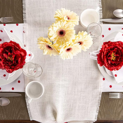 DII Beautiful Peony Flower Napkin Rings Deep Red, 4 Piece