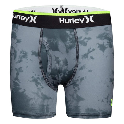 Hurley Boys' Classic Boxer Briefs (2-Pack), Black/Green Camo, Small