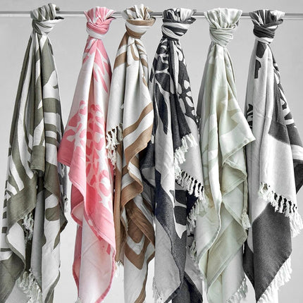 HonestBaby Extra Large Throw Beach Towel, 100% Organic Cotton for Baby Boys, Girls, Unisex, Zebra Stripe, One Size