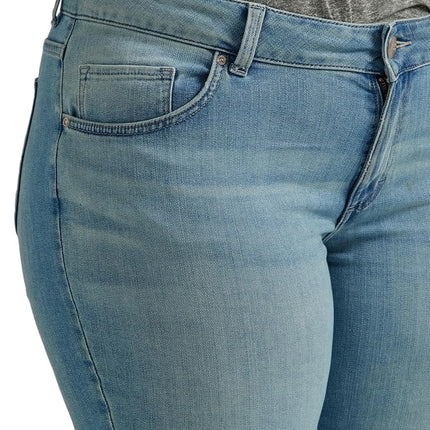 Lee Women's Size Regular Fit Straight Leg Jean, Anchor, 26 Plus Petite