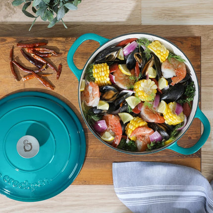 Crock Pot Artisan 7-Quart Round Dutch Oven - Teal Ombre