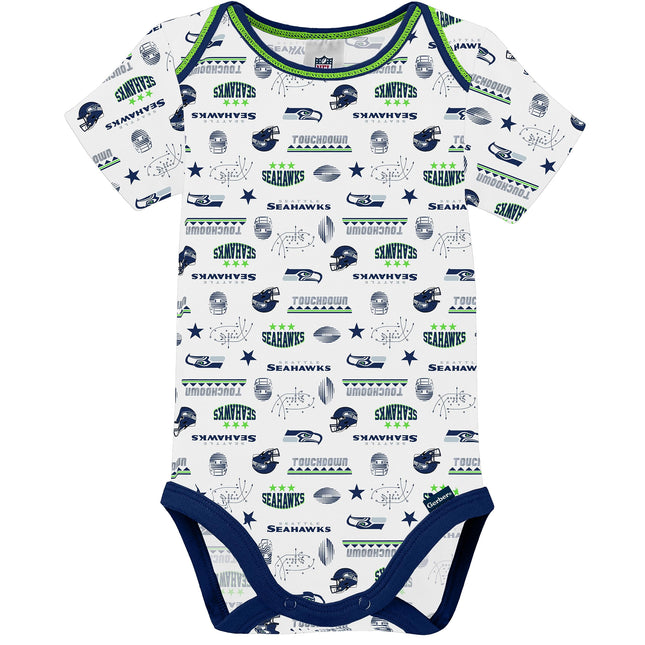 Lot de 3 grenouillères à manches courtes NFL Gerber unisexe pour bébé, couleur de l'équipe, 18 mois