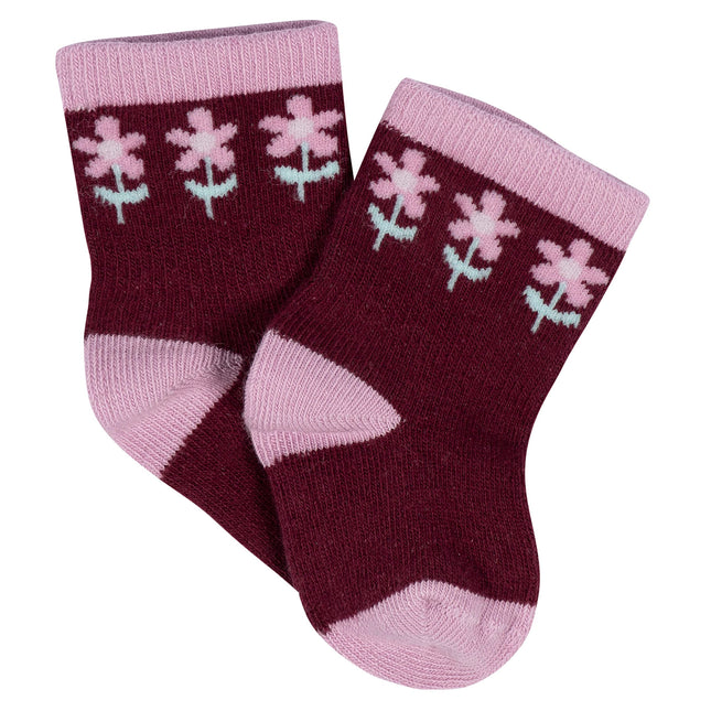 Gerber Unisex Baby 8-Pair Wiggle-Proof Sock, Lavender Garden, 3-6 Months