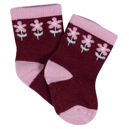 Gerber Unisex Baby 8-Pair Wiggle-Proof Sock, Lavender Garden, 0-3 Months