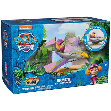 Paw Patrol Jungle Pups, Skye Falcon Vehicle, Toy Jet with Collectible Action Figure, Kids Toys for Boys & Girls Ages 3 and Up