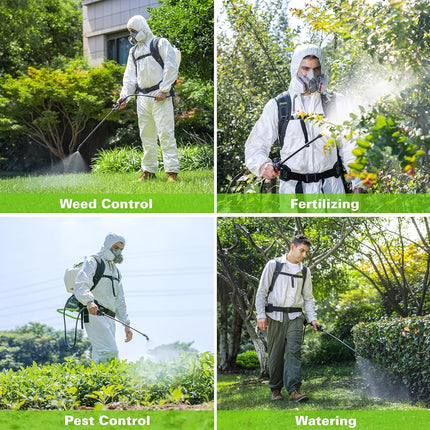 Pulverizador de mochila a batería Greenworks 80V de 15,14 L con 5 boquillas, presión de 70 PSI - Para herbicidas, control de plagas, desinfección y pulverización en jardines, pulverizador inalámbrico de alta presión para uso comercial, solo la herramienta