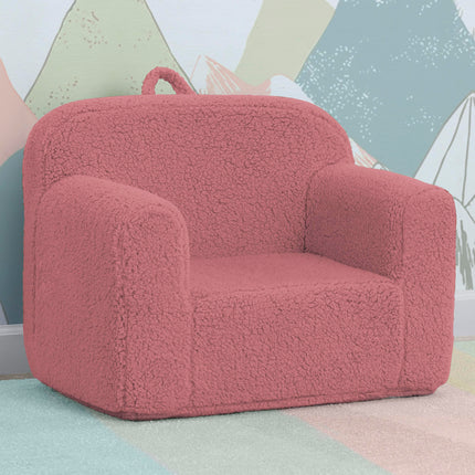 Delta Children Sherpa Solid Colour Cozee Chair Sherpa Rose