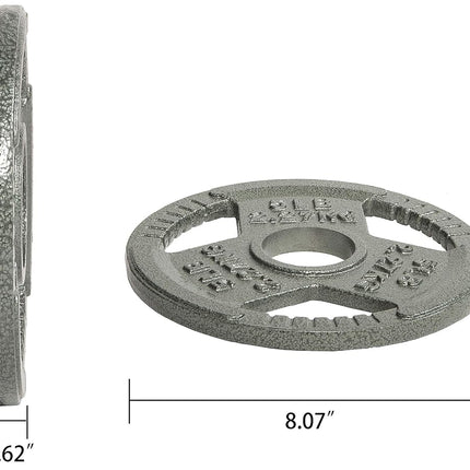 Fitvids Cast Iron Plate Weight Plate for Strength Training and Weightlifting, 2-Inch Center, 5LB (Single)