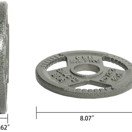 Fitvids Cast Iron Plate Weight Plate for Strength Training and Weightlifting, 2-Inch Center, 5LB (Single)
