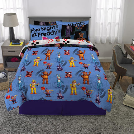 Franco Kids Bedding Super Soft Comforter and Sheet Set with Sham, 7 Piece Full Size, Five Nights at Freddy's