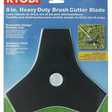 RYOBI Genuine OEM AC04105 8" Replacement Heavy Duty Reversible Steel Tri-Arc Brush Cutting Blade Expand-It Models