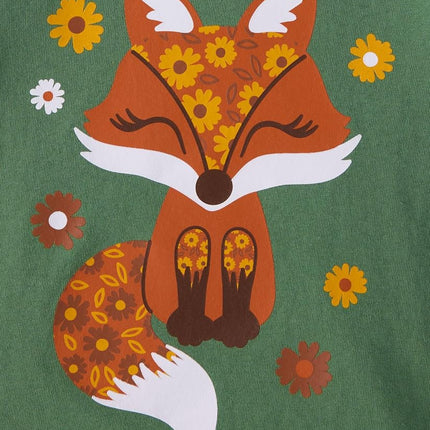The Children's Place Baby Girls' and Toddler Animal Long Sleeve Graphic T-Shirts,multipacks, Fox/Deer 2-Pack, 2T
