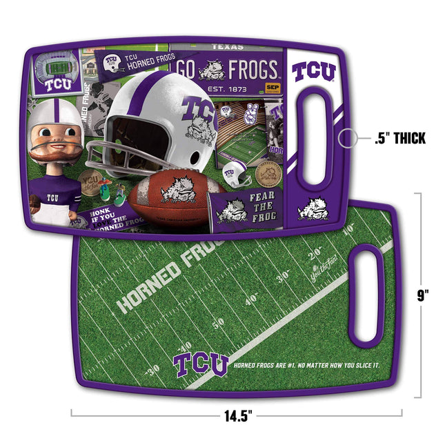 YouTheFan NCAA TCU Horned Frogs Retro Series Cutting Board