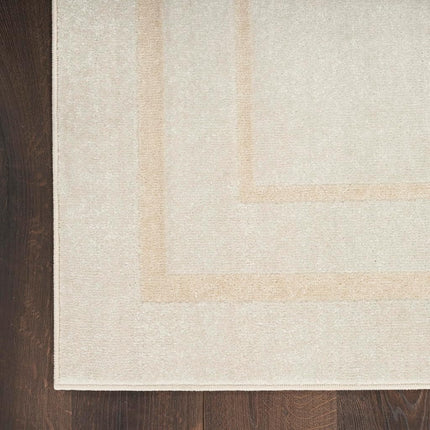 Alfombra de área Nourison Essentials para interior/exterior, marfil/oro, 0.91 m x 1.52 m, fácil de limpiar, no suelta pelo, para dormitorio, sala de estar, comedor, cocina (3x5)