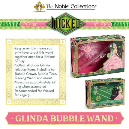 The Noble Collection Wicked Glinda's Bubble Wand Movie-Inspired Design Unisex 5+ 22 Inches
