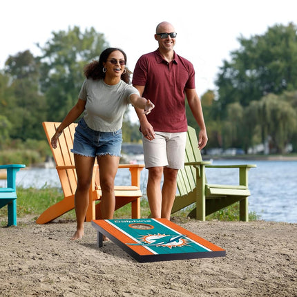 YouTheFan NFL Miami Dolphins 2' x 3' Portable Cornhole Game with Logo Bags