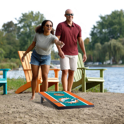 YouTheFan NFL Miami Dolphins 2' x 3' Portable Cornhole Game with Logo Bags