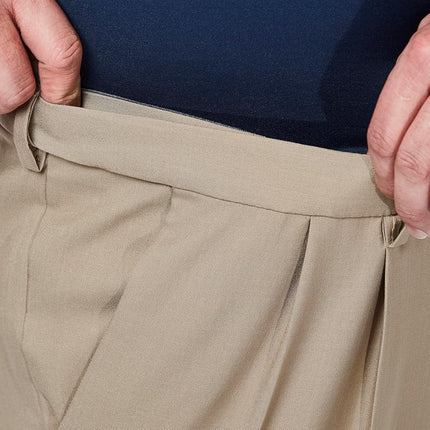 Haggar Men's Premium Comfort Classic Fit Pleat Front Pant Reg. and Big & Tall Sizes Dress, Medium Khaki Bt, 54W x 30L