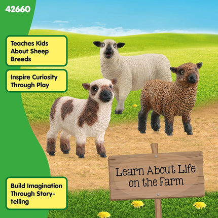 Schleich Farm World - 3Pc Sheep Friends Playset - Kids Ages 3+ | 42660