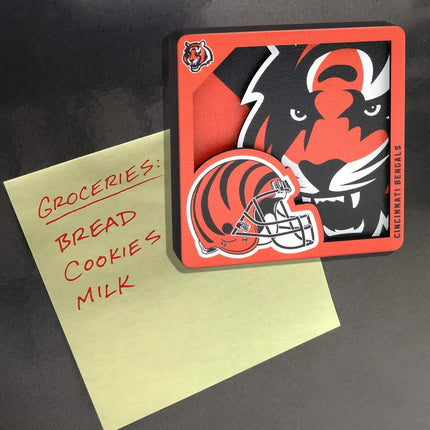 YouTheFan NFL Cincinnati Bengals 3D Logo Series Magnets