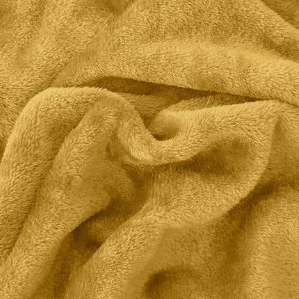 Parure de draps 4 pièces en velours doux et luxueux, qualité supérieure, douce et chaude, antistatique, anti-boulochage, en flanelle de velours polaire avec poches profondes – Twin XL, Doré