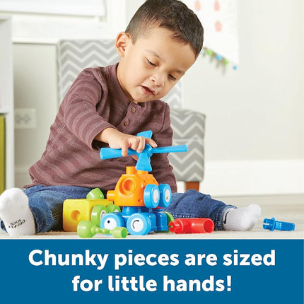 Learning Resources 1-2-3 Robot Factory, Fine Motor Toy, Robot Building Set, Ages 2+