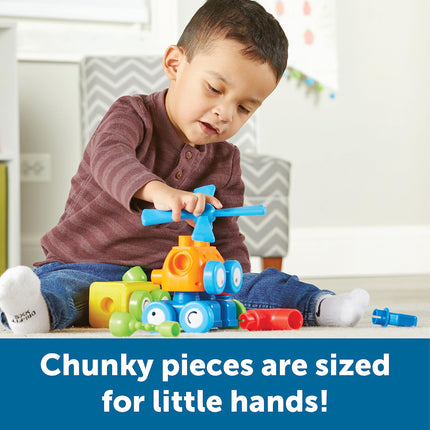 Learning Resources 1-2-3 Robot Factory, Fine Motor Toy, Robot Building Set, Ages 2+