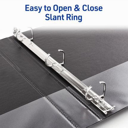 Avery Durable View 3 Ring Binders, 1 Inch Slant Rings, 250-Sheet Capacity, DuraHinge, 1.4 Inch Wide Spine, Customizable Clear Covers and Spine, Bright Colors (6-Pack of 05631)