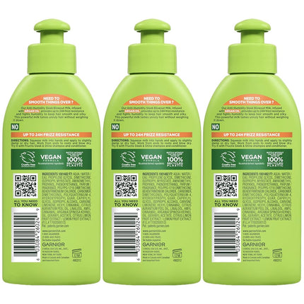 Garnier Fructis Style Anti-Humidity Smoothing Milk for Frizzy Hair, 5.2 Ounce Bottle, 3 Count