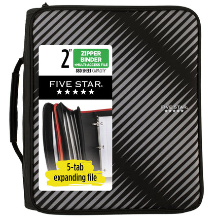 Five Star Zipper Binder, 2 Inch 3-Ring Binder for 